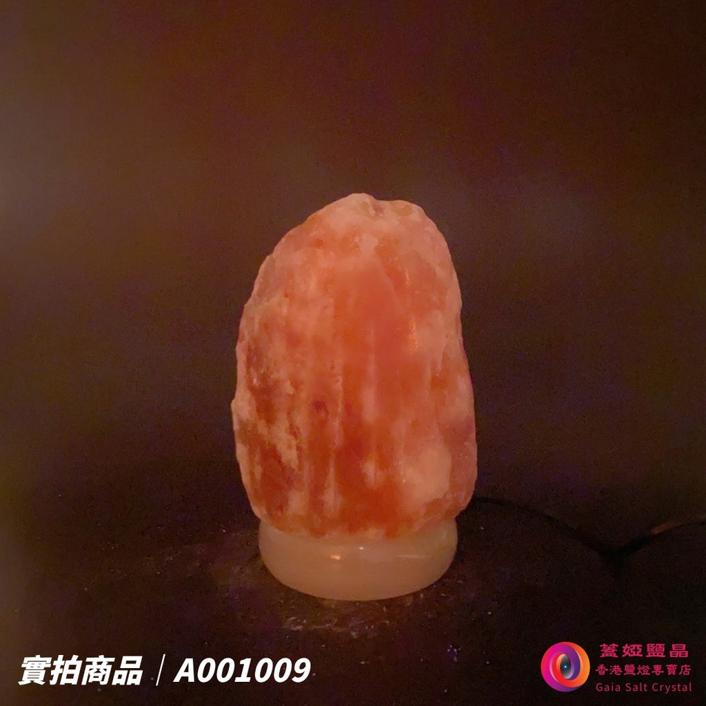 蓋婭鹽晶 玫瑰鹽原礦鹽燈 A001009，正面未點燈