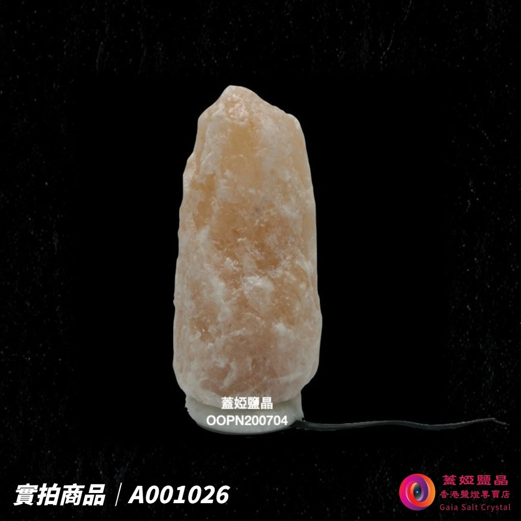 蓋婭鹽晶 玫瑰鹽原礦鹽燈 A001026，正面未點燈