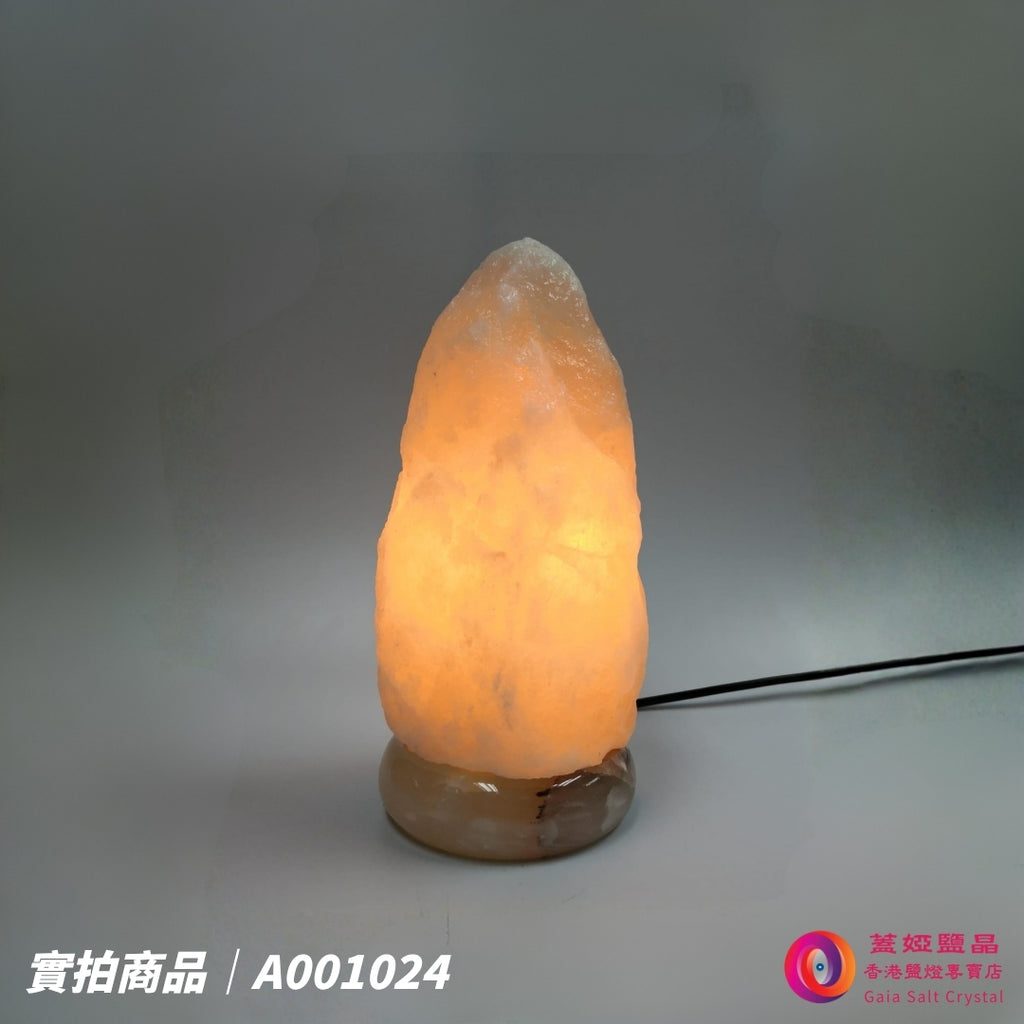 蓋婭鹽晶 白晶鹽原礦鹽燈 A001024，正面點燈