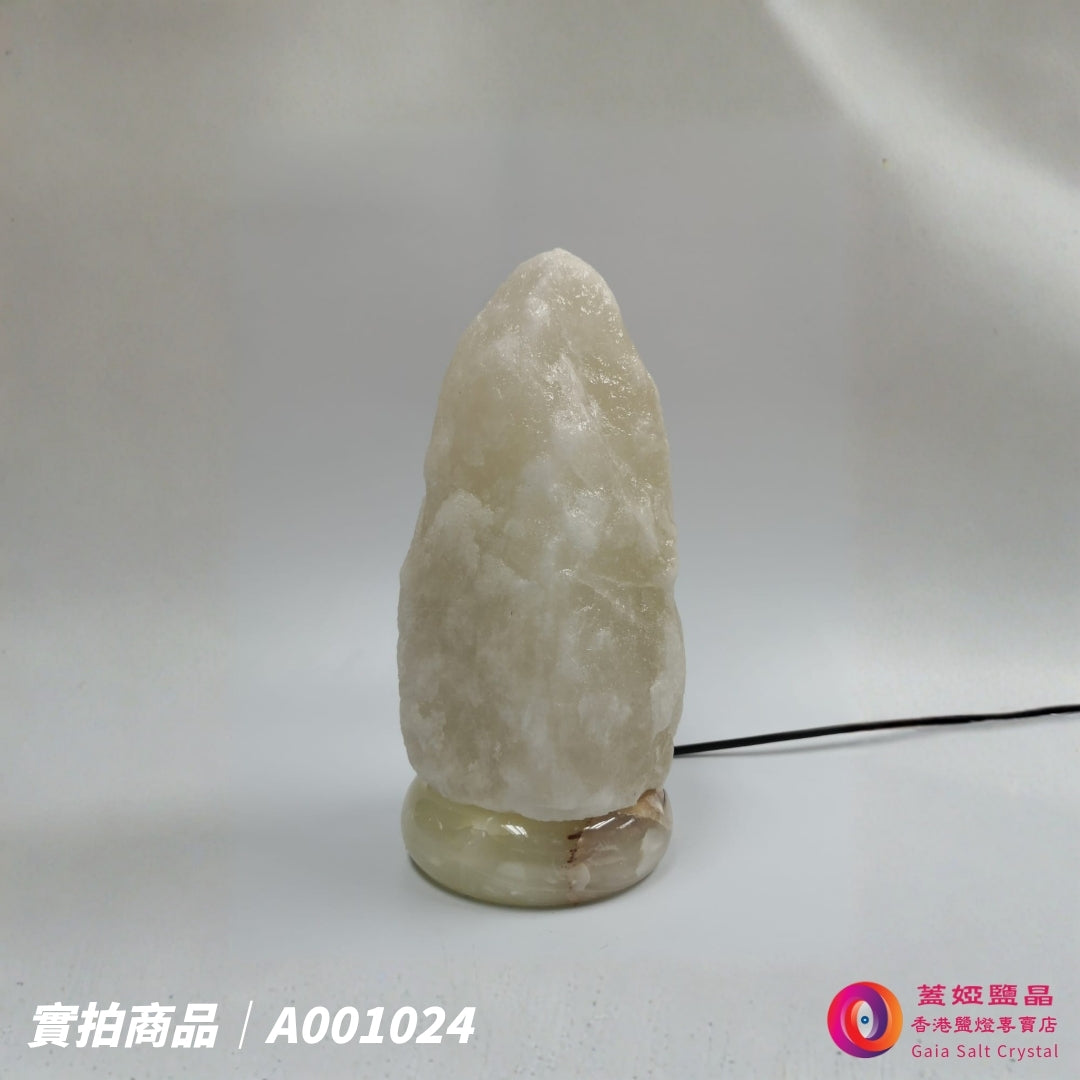 蓋婭鹽晶 白晶鹽原礦鹽燈 A001024，正面未點燈