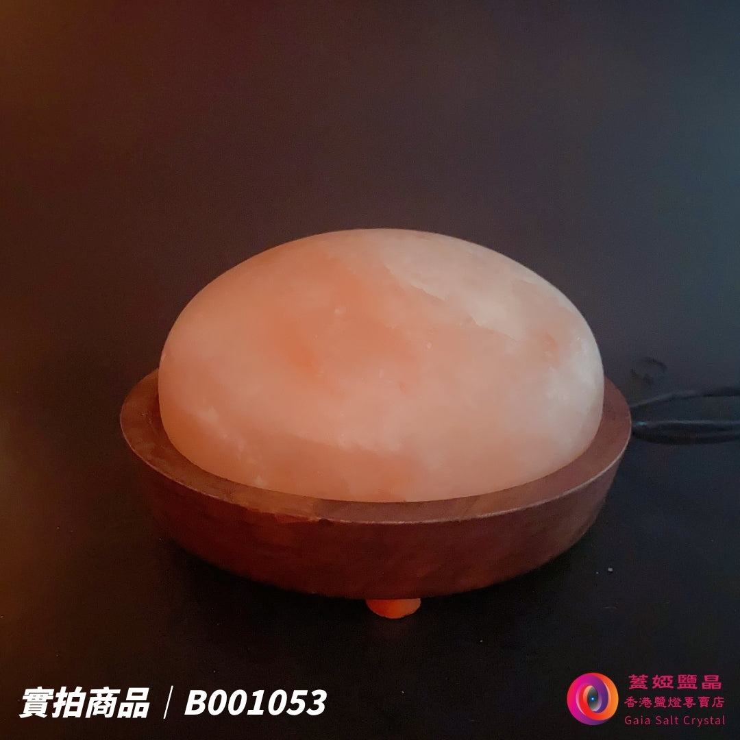 蓋婭鹽晶 玫瑰鹽鹽晶小座造型鹽燈 B001053，正面未點燈