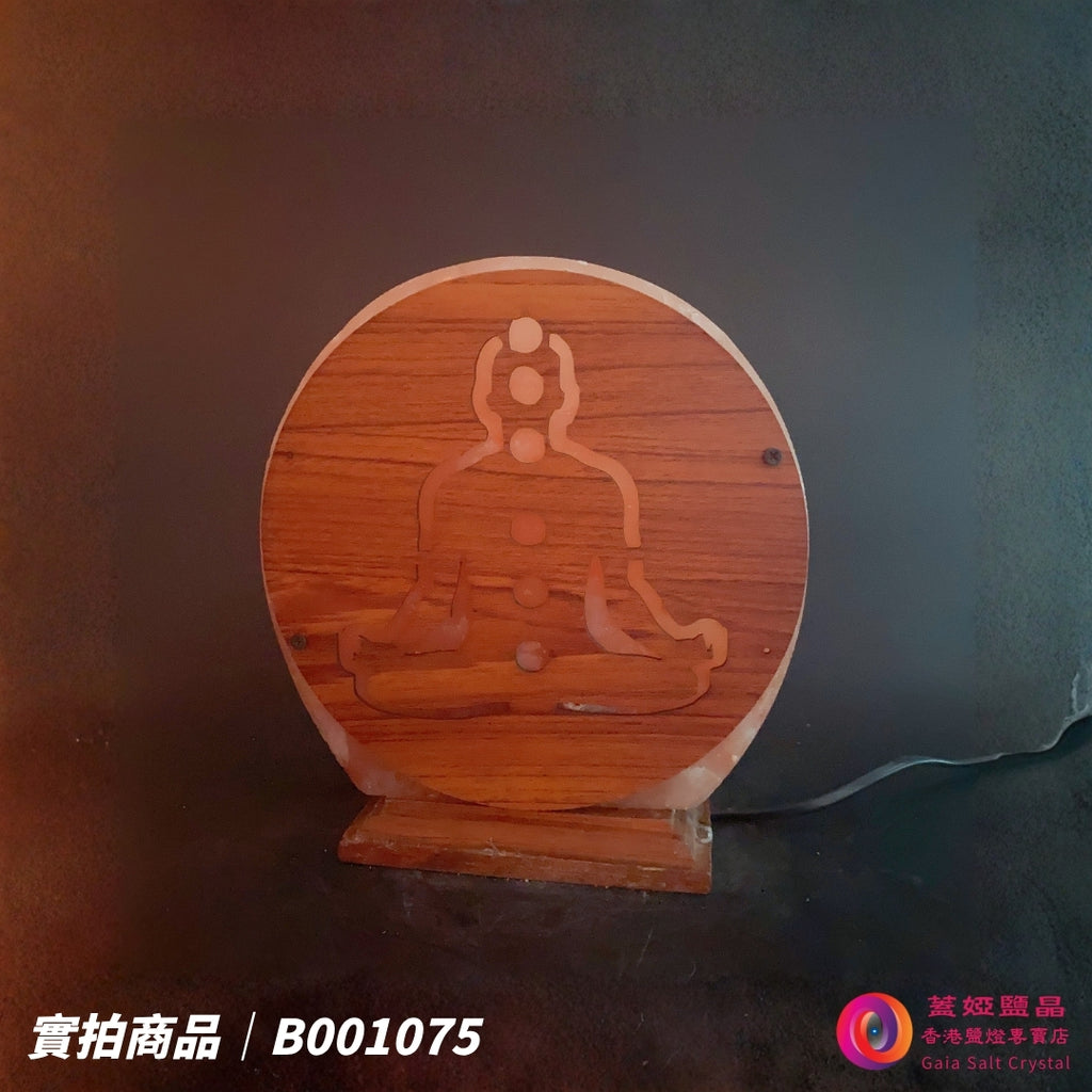 蓋婭鹽晶 玫瑰鹽靜坐造型鹽燈 B001075，正面未點燈