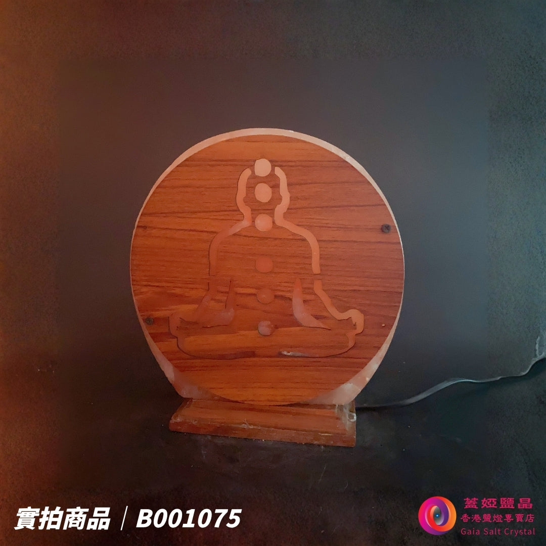 蓋婭鹽晶 玫瑰鹽靜坐造型鹽燈 B001075，正面未點燈