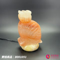 蓋婭鹽晶 玫瑰鹽貓頭鷹造型鹽燈 B001051，正面未點燈