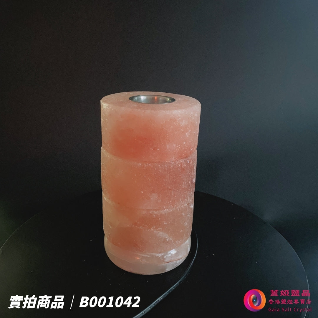 蓋婭鹽晶 玫瑰鹽3層造型精油鹽燈 B001042，正面未點燈