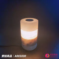蓋婭鹽晶 白晶鹽、玫瑰鹽與灰藍鹽3層造型精油鹽燈 A001030，正面點燈