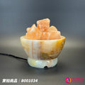 蓋婭鹽晶 玫瑰鹽聚寶盤造型鹽燈 B001034，正面未點燈