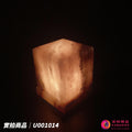 蓋婭鹽晶 灰藍鹽四方玉璽 USB 鹽燈 U001014，正面點燈