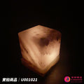 蓋婭鹽晶 灰藍鹽四方玉璽 USB 鹽燈 U001021，正面點燈